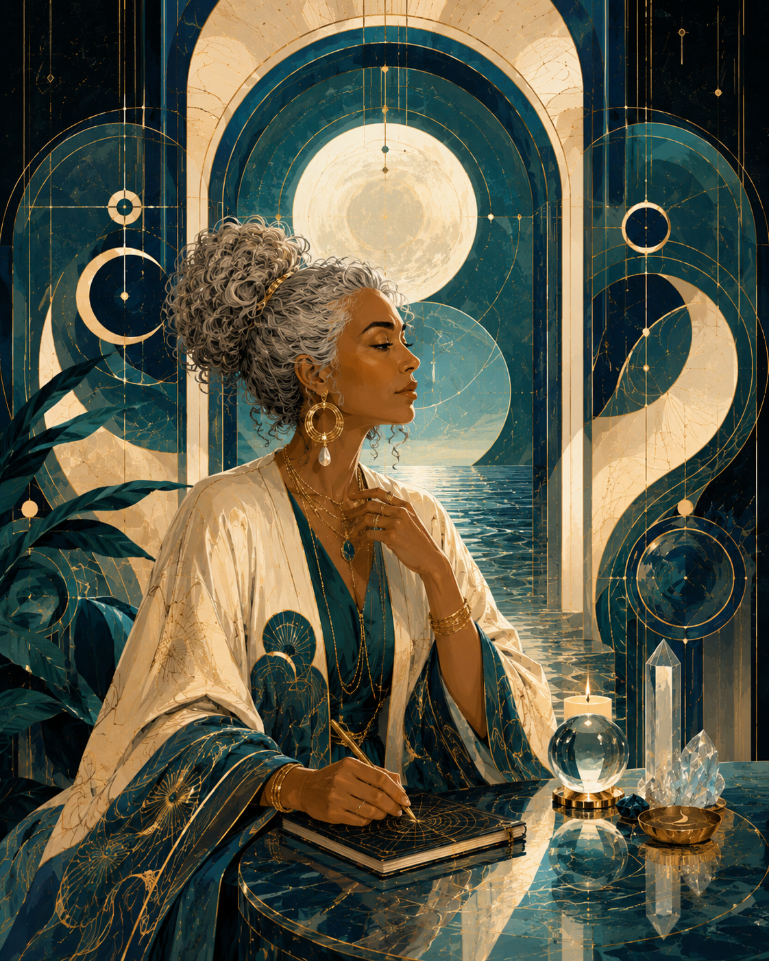 Water house archetype artwork.